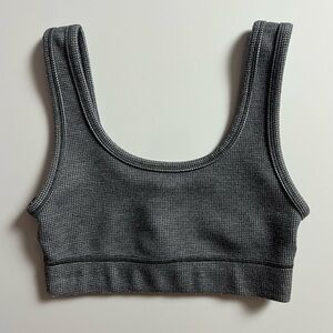 TNA Aritzia Waffle Sports Bra/Top, Gray, Size 2XS